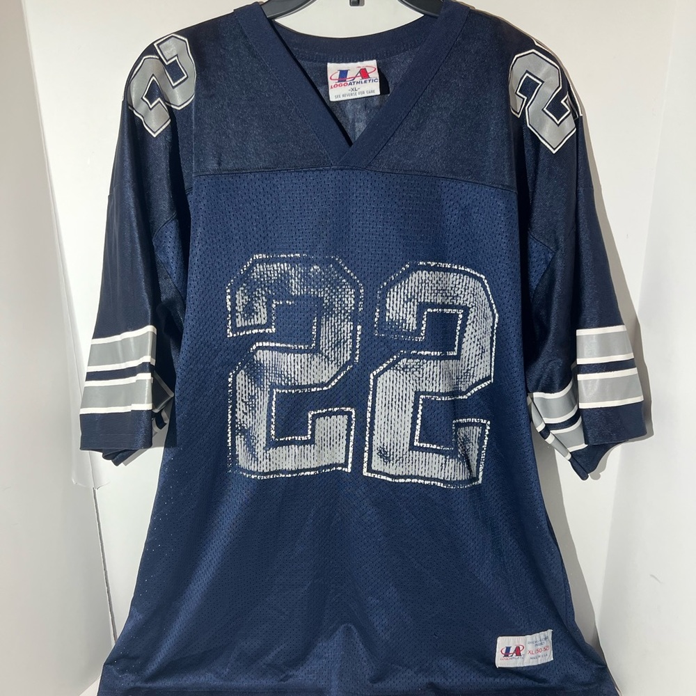 Vintage logo Atletico Emmett Smith Dallas Cowboys number 22 blue jersey men’s XL